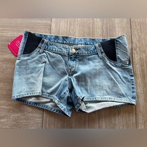 Under Belly Midi Maternity Jean Shorts-Isabel Maternity by Ingrid & Isabel